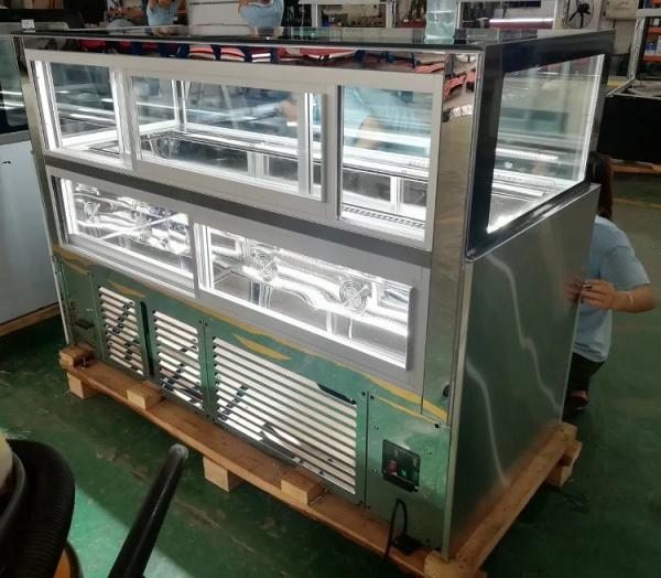 1.5m Drawer Chocolate Display Cabinet , Square Glass Commercial Cake Fridge