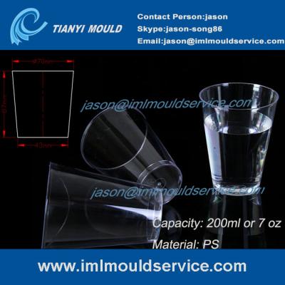 manufacturing process of thin wall PS disposable plastic tea cups mould with 200ml