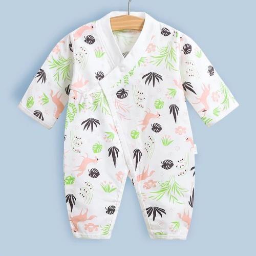 Absorbent Muslin Baby Pajamas Separate Leg Romper Reusable Machine Washable