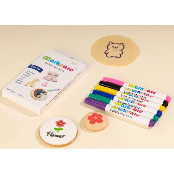 Black Red Brown Edible Ink Marker Writing Pens For Dessert Decorating