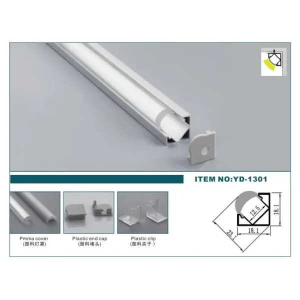 Hot Sale 6063 T3-T8 Aluminium Alloy LED Profile with Anodized Finish and Customized Length Surface Mounted LED Aluminium Profile