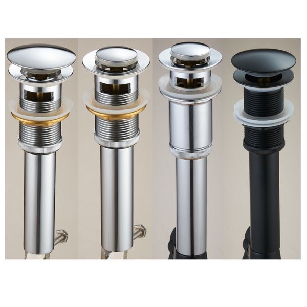 Bathroom Basin Sink Drain Filter with Pop Up Bathtub Stopper and Upgraded Brass Core