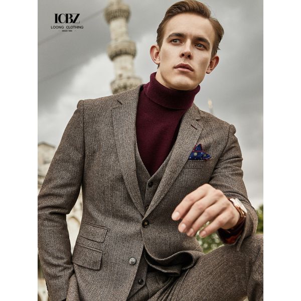 V-neck Collar Men's Blazer The Ultimate Choice for Spring and Autumn by Sidiou Group