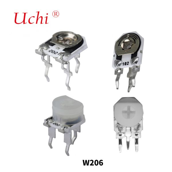 W206 Single-turn Potentiometer Metal Glass Glaze Trimmer Potentiometer 0.25-watt Preset Potentiometer