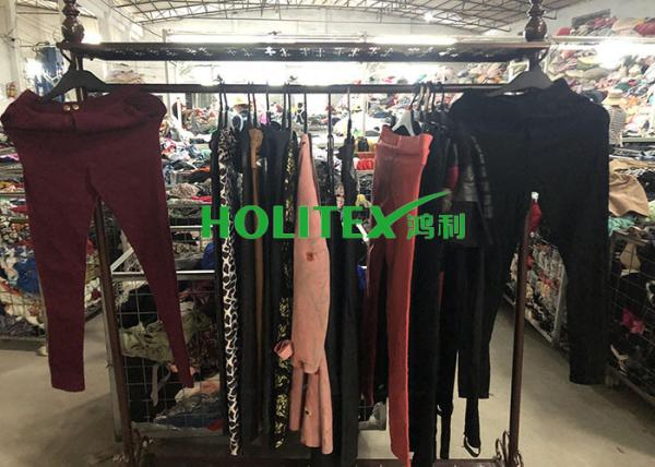 Colorful Used Winter Clothes A70-W-LCP Second Hand Skinny Pants For Ladies