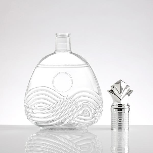 Super Flint Glass 500 ml garrafa de licor transparente vazia para garrafas de whisky de vidro de luxo