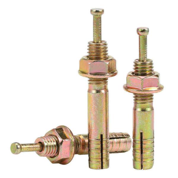 Yellow Galvanized Wedge Anchors Hex Head Sleeve Anchor Slotted Drive