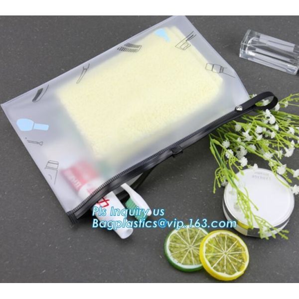 Eva Clear Vinyl Cosmetic Bag Slider Zipper Pencil Bag, Promotional Transparent Cosmetic PVC Bag Slider Zip Bags Clear Tr
