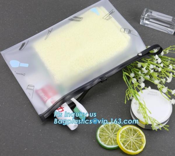 Matte Clear Soft Plastic Clothes Storage Bag Zip lock Slider Seal Reclosable Frost Zipper Packing Pouch For Cosmetic Pac
