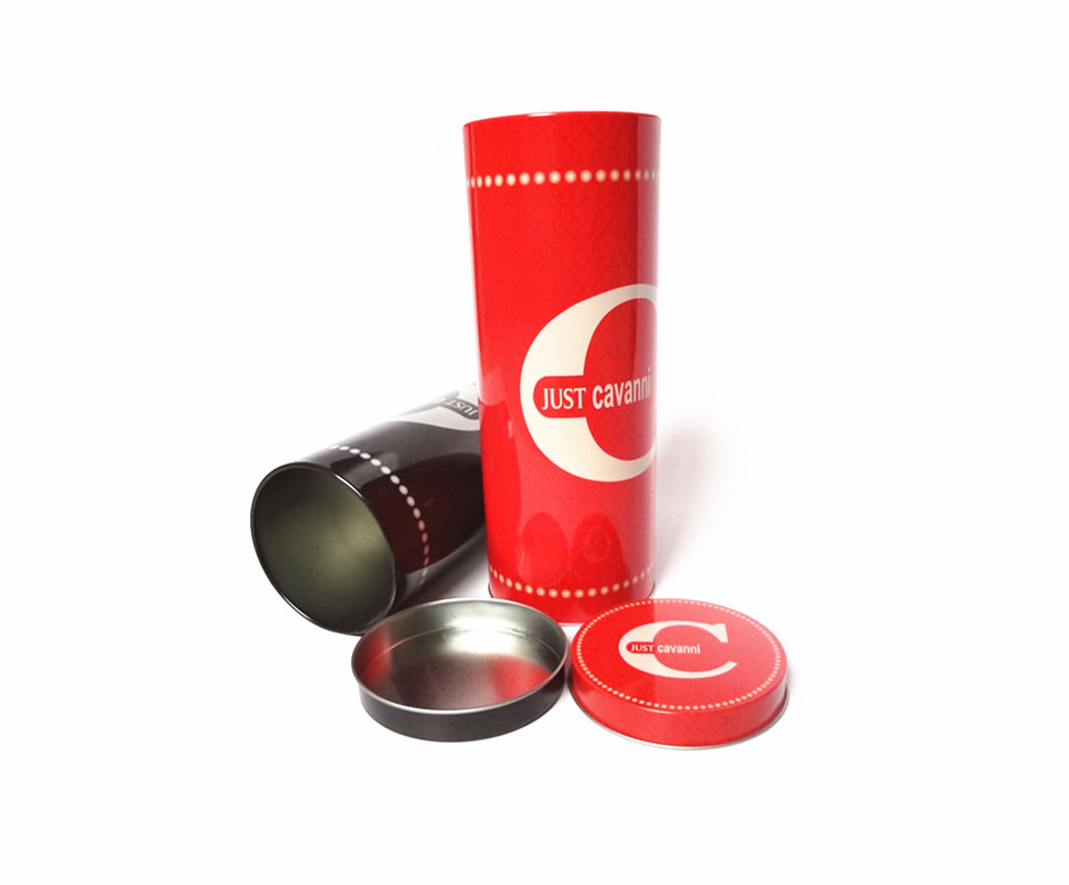 Cylinder 750ml Red Wine Tin Box Wine Bottle Tin Packaging With Embossing