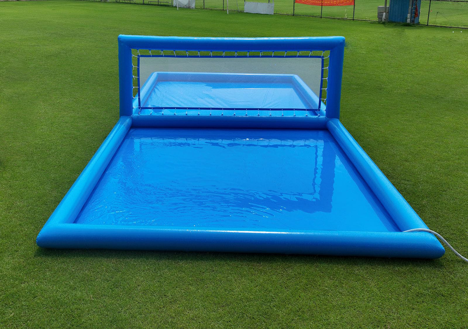 Outdoor 33ft Inflatable Volleyball Court Set for Swimming Pool L32.8 x W16.5 x H7ft