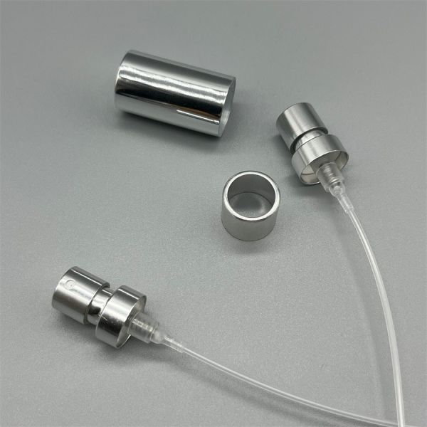 Aluminium Plastic Silver Color Perfume Pump With Cap Chic Dispenser For Perfumes