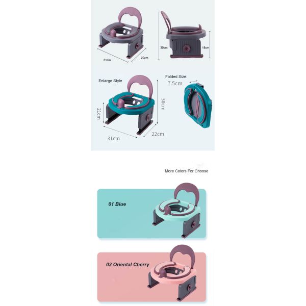 Black Kids Portable Baby Potty Training Toilet for Outdoor Camping Car Travelling