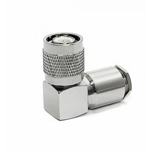 TNC Male Plug Right Angle Elbow RF Coaxial Connector with IP67 Rating for 0~3GHz Frequency