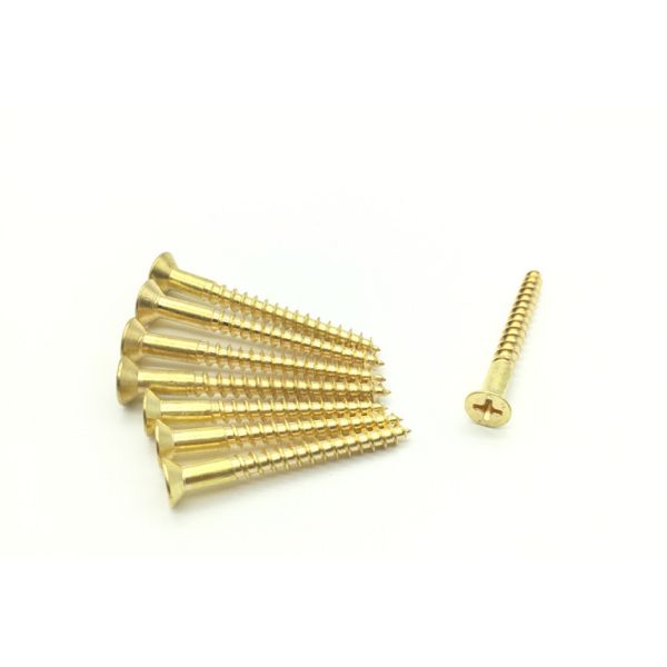 DIN7997 Brass Cross Recessed Countersunk Head Wodd Screws Flat Head Wood Screws