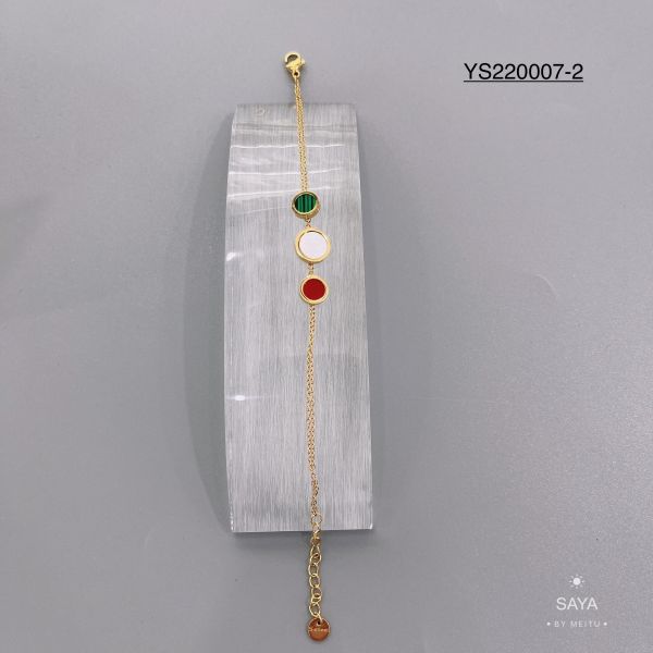 Luxury Brand Stainless Steel Tricolor Shell Necklace Jewelry Set Simple Bracelet