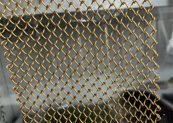 Aluminium Metal Decorative Mesh Curtain Chain Drapery Fabric Fireplace Wire Mesh Metal Coil Mesh Ceiling Curtain