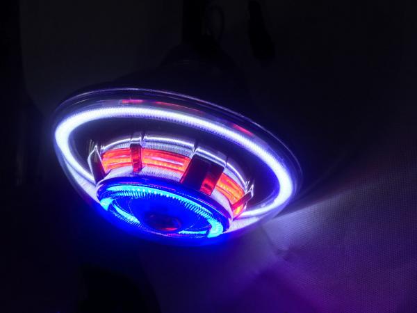 7 inch LED Headlight/HID starry headlights with Devil Demon eye and led Angel halo for JEEP JK