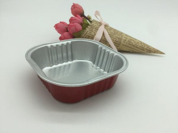 Square Red Aluminum Foil Cupcake Liners ,  Foil Cupcake Cases Wrappers PVC Lid