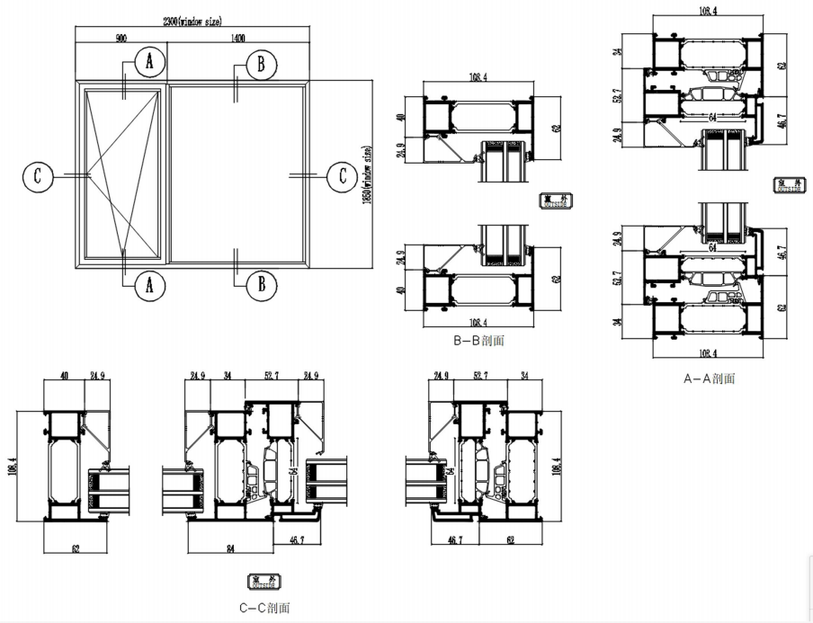 Classic Hinged Casement Aluminium Window Weather Proof Customization