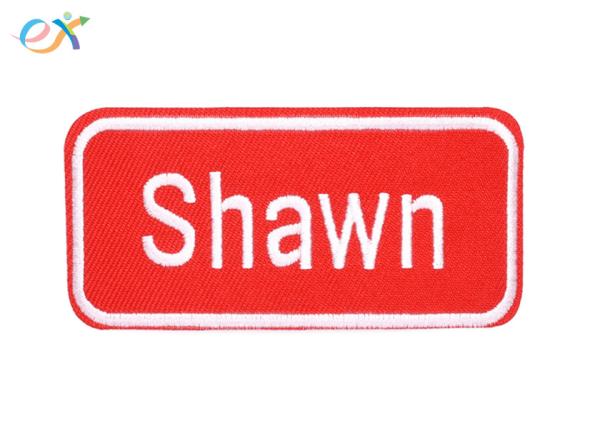 10% Embroidery Twill Fabric 2 Inches Custom Embroidered Name Patches For Shirts