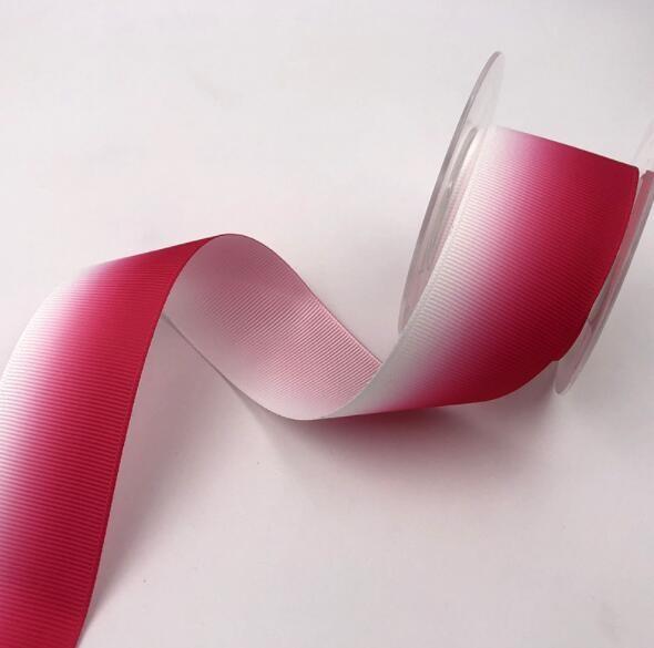 50 yards / piece Gift Packing Materials Gradient Effect Polyester Satin Ribbon