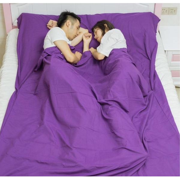 Sleeping Bag Liner,Wide Cotton Camping and Travel Sheet ,Lightweight Warm Weather Roomy Compact Sleep Bag(HT8036)