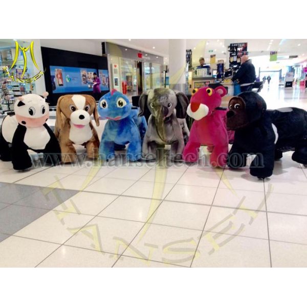 Hansel 2016 Animated Electronic Plush Toys Green Dinosaur Animal Ride For Mall