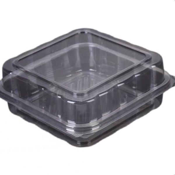 Personnalisé jetable carré dentelle sous vide formé animal de compagnie charnière de coquille de coquillage pâtisserie biscuits donuts emballage en plastique