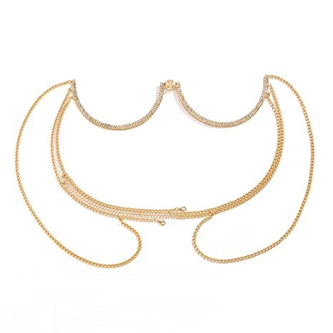 2025 Hot Wholesale Layered Rhinestone Body Chain Sexy Gold Body Belly Chain Beach Body Jewelry Party for Women and Girls