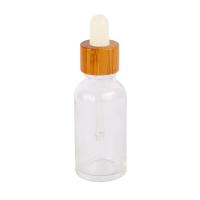 Bouteille goutteuse cosmétique ronde Bouteille goutteuse en verre de bambou 15ml 20ml 30ml 50ml 100ml
