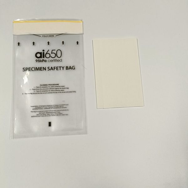 Sacos de amostra de plástico transparente de 95 kpa para laboratório