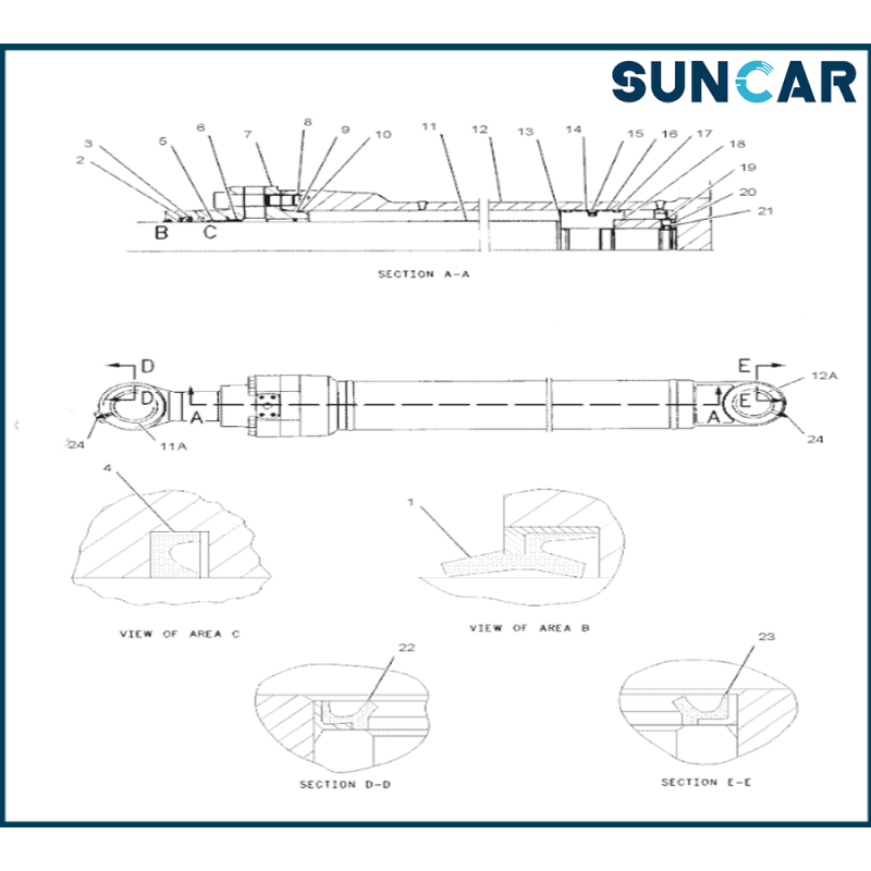 C.A.T CA2479001 247-9001 2479001 Bucket Cylinder Seal Kit For Excavator [318C, 320C, 320C FM, 320C L, 321C, 322C, 330D L]