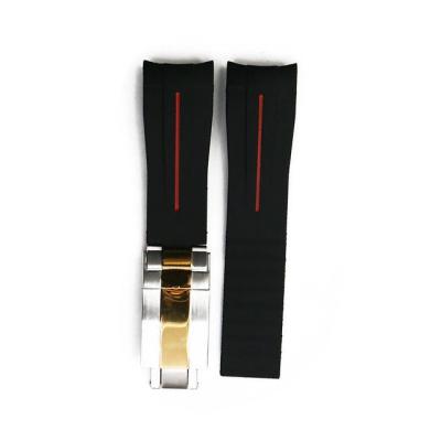 faixa de relógio de couro do silicone de RoHS 20mm da correia da faixa de relógio de 20g 22mm