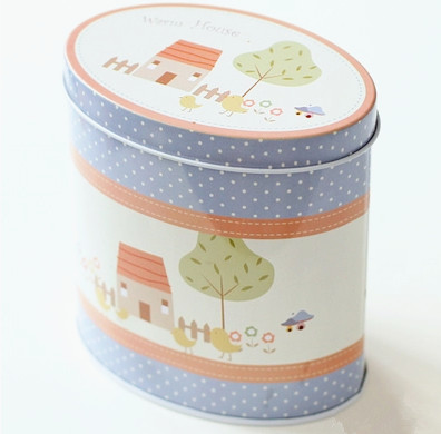 115 x 55 x 165mm Wedding Holiday Cake Tin Box Oval Shaped For Chocolate Packaging