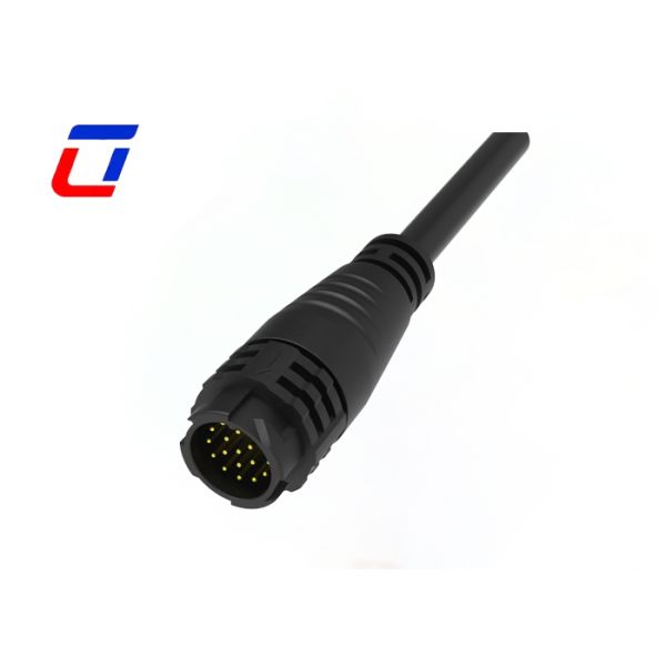 M19 Water Tight Wire Connectors 18 Pin Push Lock Connector IP67 Signal Transmission