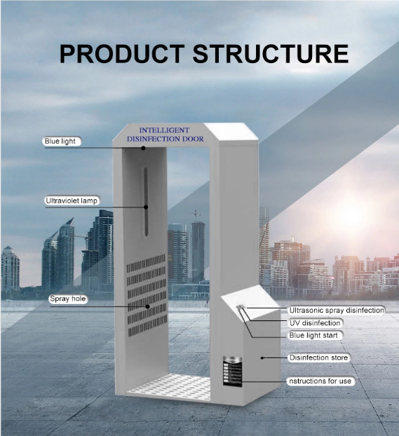 Atomization Disinfection chamber gate tunnel channel