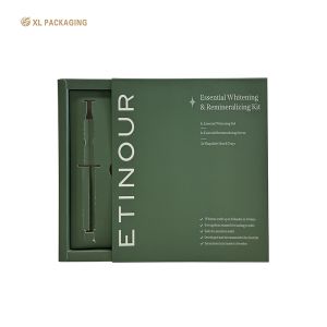 Custom Logo 350gsm Card Paper Box Green Flat Ship Soft Touch Drawer Box