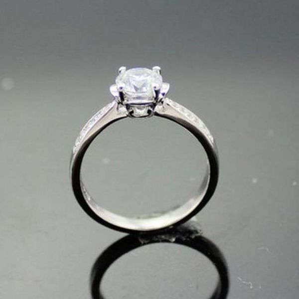 White Gold Plated 925 Silver Ring Engagement Ring (F10)