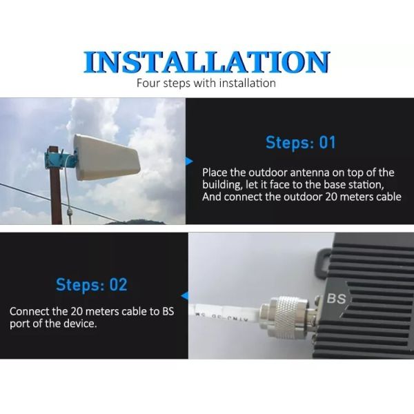 ATNJ 2G 4G 1800MHz Mobile Signal Booster 80dB High Gain For Large Coverage