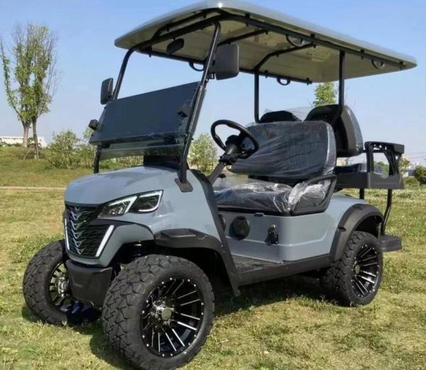 Carrosse de golf électrique gris argentée hors route peut conduire quatre personnes Prend en charge les couleurs et les sièges personnalisés Certification CE