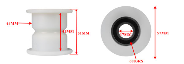 Ролик руки качания нейлона Х51мм для запасных частей пилы раздвижного стола