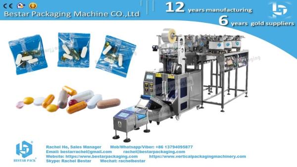 Counting packing machine with 3 vibrators for medicine capsules sachet packaging