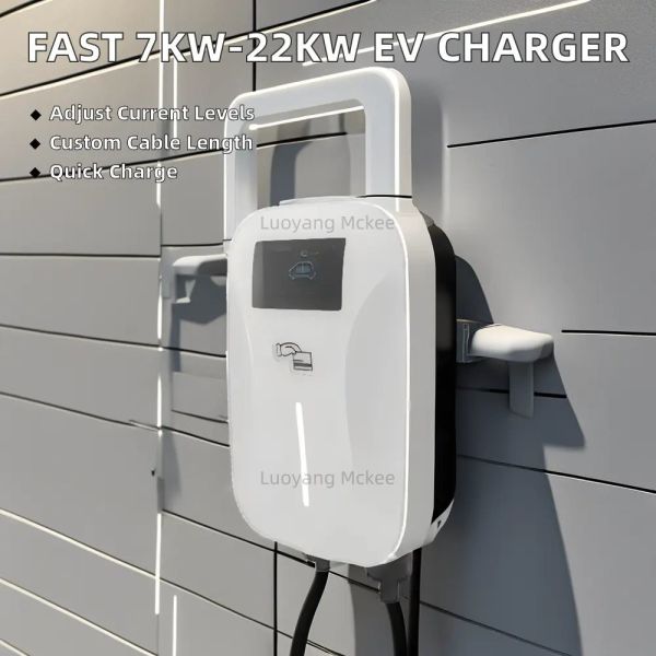 7KW Type 1 AC EV Charger with 4.3-inch Color Display and Galvanized Steel Wallbox Charging Station