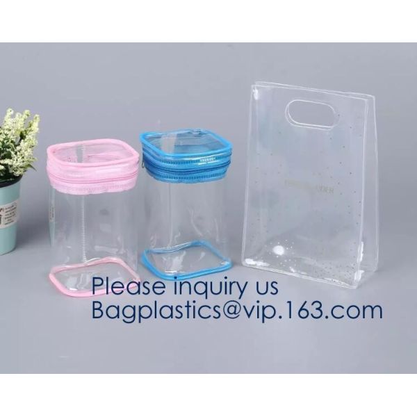 Small Clear PVC Waterproof Bag with Zipper Closure, Mini Portable Transparent Plastic Organizer Pouch for Cosmetic, Make