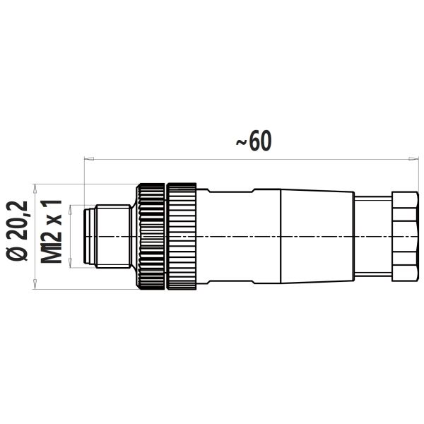 Полевая проводная сборка M12 соединитель 8 пин A код мужской IP67