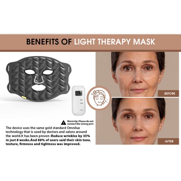 7 Цветная светодиодная светотерапевтическая маска Фотоновая косметическая помощь Красная светотерапевтическая маска