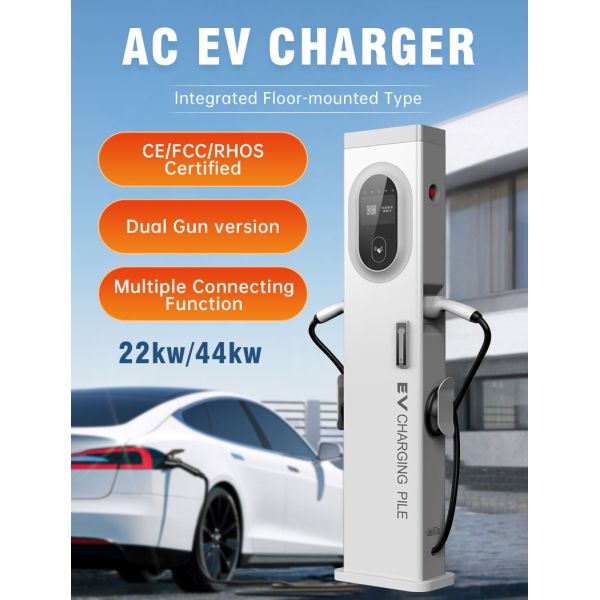 Fast 22kW 44kW Public Electric Vehicle Charger 380V Triple Phase OCPP1.6J Smart