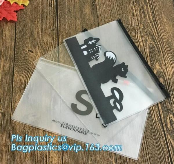 pen folder bag for holding small stationery, plastic mesh zipper document bag, Student A4/A5/A6 Notebook Document File P