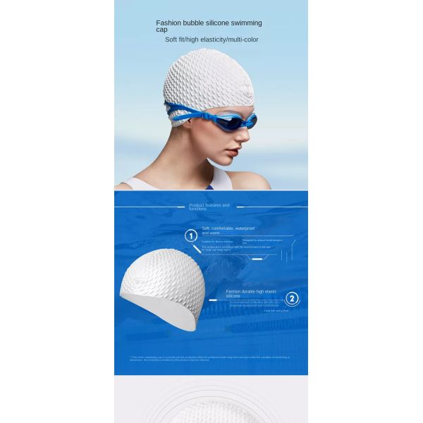 Bonnet de natation en silicone bonnet de natation confortable bonnet de natation élégant 50g/55g/65g